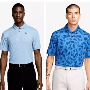 Lot of 2: Nike Dri-Fit Tour Blue Golf Polo